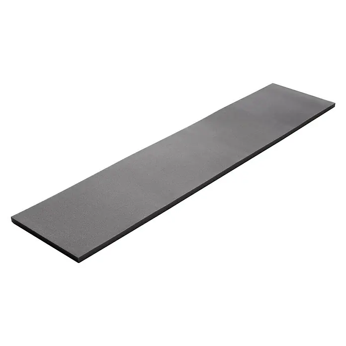 Schaumstoff Terrapur - 45 x 200 x 2 cm, PU-Schaum - Graue, rechteckige Akustikschaumstoffplatte zur Schallabsorption und Reduzierung von Echo in Räumen für verbesserte Klangqualität.