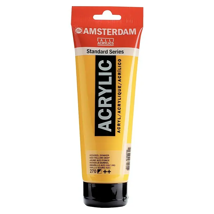 Talens Amsterdam Pintura acrílica Standard - Amarillo azo oscuro, 250 ml, Tubo, Brillante - Pintura acrílica Amsterdam Standard Series en Amarillo Azo Oscuro, ideal para artistas y aficionados. Pintura de alta calidad con buena cobertura.