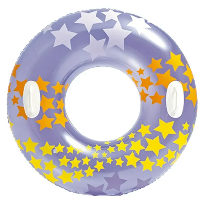 Intex Aro flotador Estrella - Plástico, Rosa - Flotador morado con estampado de estrellas y asas para disfrutar en verano en la piscina o playa.