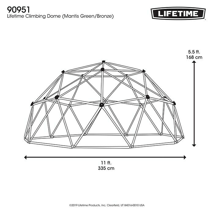 Lifetime Gartenspielgerät Geodome335 x 335 x 168 cm, Grün Unknown