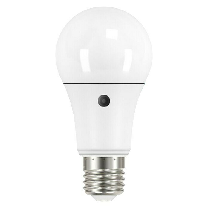 Garza Bombilla LED con sensor crepuscular (10 W, E27, Color de luz: Blanco neutro, No regulable, Redondeada)