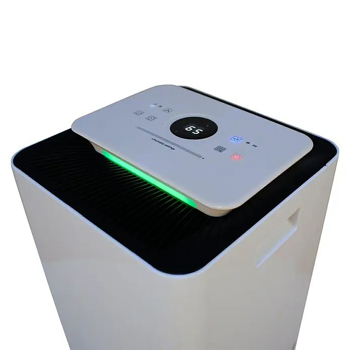 Proklima Luftentfeuchter - 400 W, Entfeuchtungsleistung: 20 l/Tag, L x B x H: 26,2 x 26,2 x 59 cm, Rollen - Luftentfeuchter mit digitaler Anzeige und grüner Beleuchtung. Modernes Design für ein angenehmes Raumklima.