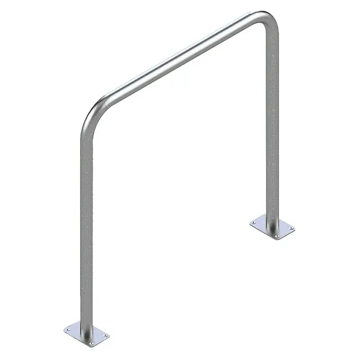 Schake Sperrbügel - B x H: 1.000 x 1.000 mm, Stahl, Aufdübeln, Ohne Querholm - Metallbügel zur Absperrung oder zum Schutz von Bereichen. Das robuste Design mit abgerundeten Ecken sorgt für Sicherheit. Ideal für öffentliche Räume.
