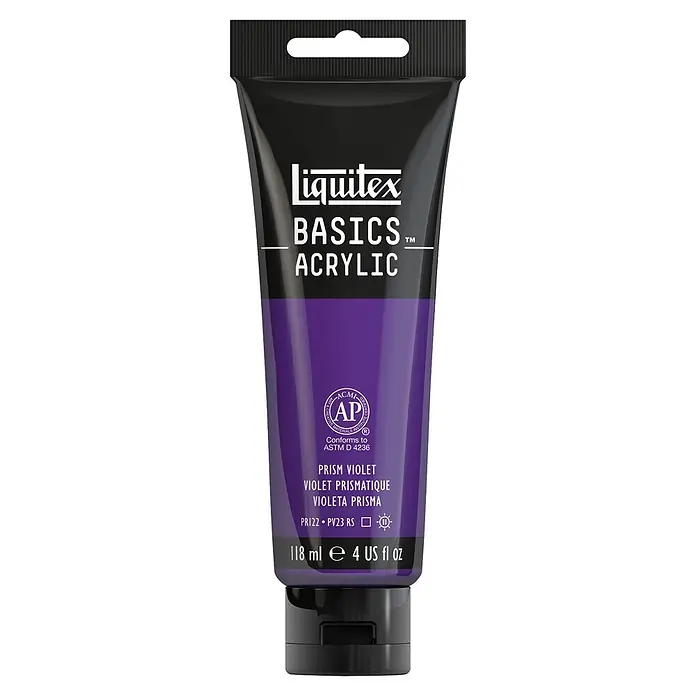 Liquitex Basics Acrylfarbe - Prismaviolett, 118 ml - Eine Tube Liquitex Basics Acrylfarbe in Prism Violett. Ideal für Künstler und Hobbybastler, die Wert auf Qualität und Vielseitigkeit legen.