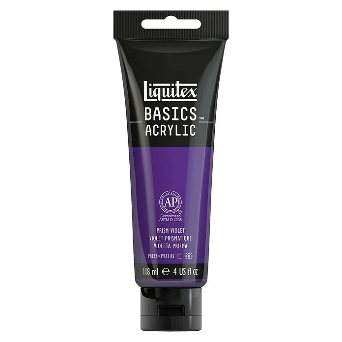 Liquitex Basics Acrylfarbe - Prismaviolett, 118 ml - Eine Tube Liquitex Basics Acrylfarbe in Prism Violett. Ideal für Künstler und Hobbybastler, die Wert auf Qualität und Vielseitigkeit legen.