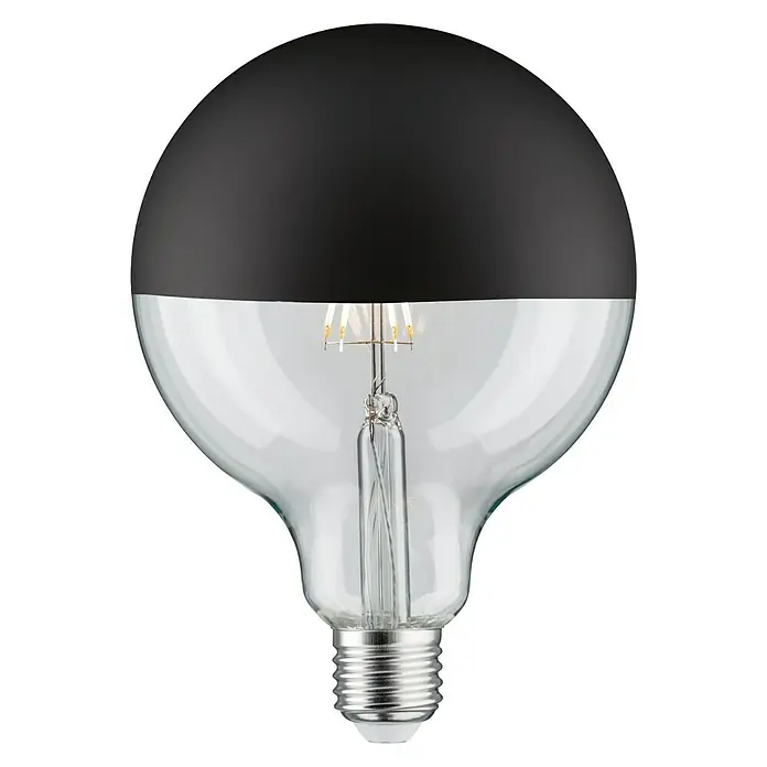Paulmann LED-Lampe Vintage Globe-Form E27 G125 matt - E27, Warmweiß, 600 lm, 6,5 W, Schwarz, Klar matt - Elegante LED-Lampe mit schwarzer Teilbeschichtung, die modernes Design und energieeffiziente Beleuchtung vereint. Ideal für stilvolle Akzente.