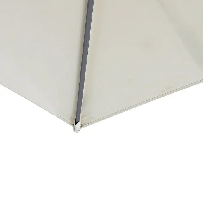 Sunfun Techo de repuesto Ligurien - Crudo - Primer plano de una lona de sombrilla blanca sujeta a un poste gris, ideal para dar sombra en días soleados al aire libre.