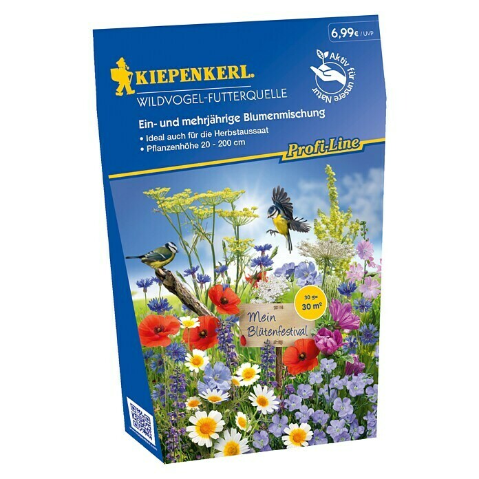 Kiepenkerl Profi-Line Blumensamenmischung (Wildvogel-Futterquelle, Verschiedene Sorten, Blütezeit: Juni, 30 m²) | BAUHAUS