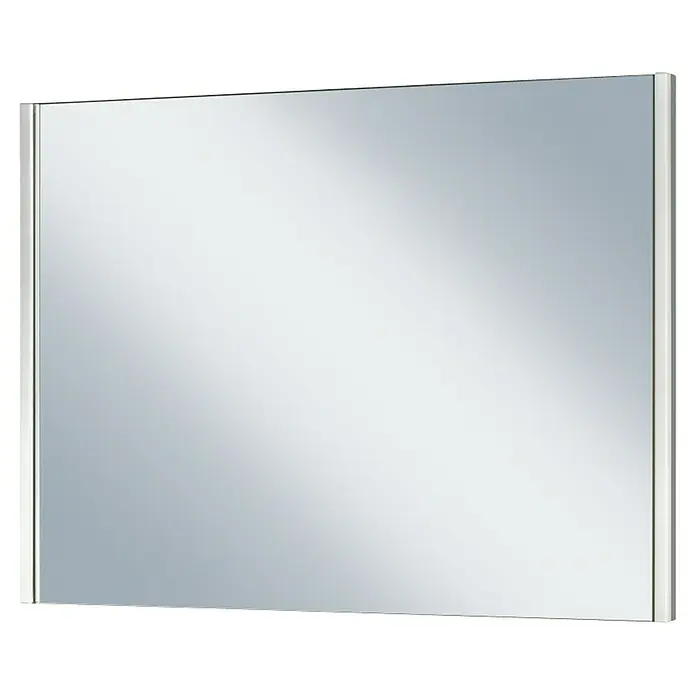 Camargue Lichtspiegel New Light 2 - 80 x 60 cm - Ein rechteckiger Spiegel mit schmalem silberfarbenem Rahmen, der sich ideal für Badezimmer oder Flure eignet, für einen modernen Look.