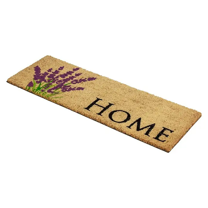 Astra Coco Fußmatte Style Lavendel - 25 x 75 cm, Bunt, Material Nutzschicht: 100 % Kokos, Kokos - Fußmatte mit Lavendel-Design und dem Wort "HOME", ideal für den Eingangsbereich, um Gäste herzlich willkommen zu heißen.
