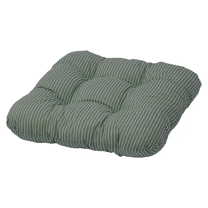Sunfun Sitzkissen Susa - L x B x H: 38 x 38 x 4 cm, Farbig sortiert, 52% Polyester, 48% Baumwolle - Gepolstertes Sitzkissen mit grauen und weißen Streifen, das Komfort und Stil für jeden Stuhl bietet. Ideal, um Ihrem Zuhause einen Hauch von Gemütlichkeit zu verleihen.