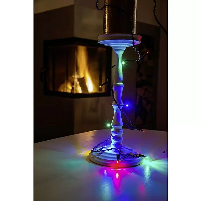 Konstsmide LED-Lichterkette Micro LED - Innen, Lichtfarbe: Mehrfarbig, Anzahl Leuchtmittel: 100 Stk., Netzbetrieben - Vorderansicht