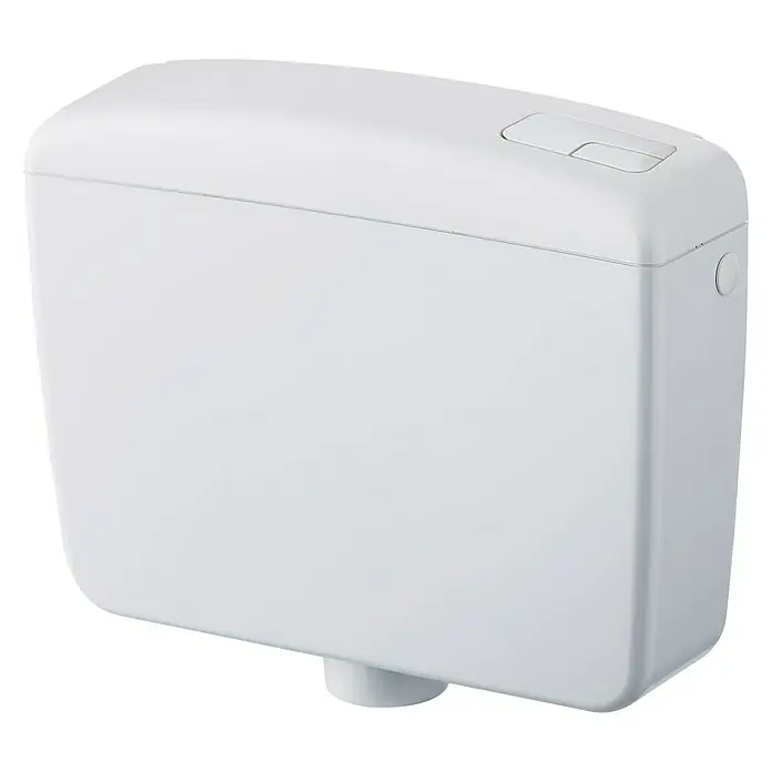 Spülkasten Compact - Weiß, Spülmenge: 3 l - 7 l, 12,5 x 44 x 34,5 cm - Ein weißer Spülkasten für die Toilette. Ideal für moderne Badezimmer, da er sowohl funktional als auch ästhetisch ansprechend ist.