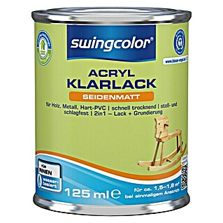 swingcolor Klarlack Acryl (Farblos, 125 ml, Seidenmatt)