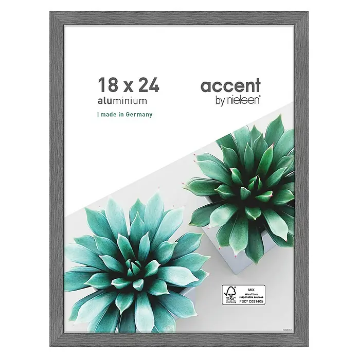 Accent Alurahmen Star - 18 x 24 cm, Grau - Grauer 18x24 Aluminium-Bilderrahmen von Accent by Nielsen, ideal um Fotos oder Kunstwerke stilvoll in Szene zu setzen.