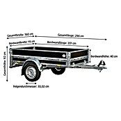 Stema Anhänger WOODOXX 750 (Nutzlast: 584 kg, Einachser, Kasteninnenmaß: 201 x 115 x 40 cm, Ungebremst)