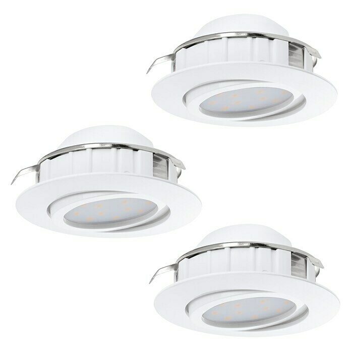 Eglo LED-Einbauleuchten-Set Pineda (6 W, Weiß, Durchmesser: 8,4 cm, 3 Stk.)