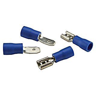 Platte kabelschoentjes 20 x assortiment kabelschoentjes (Breedte: 4,8 mm, 1,5 mm² - 2,5 mm², null, Blauw)
