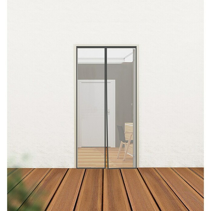 Magnet-Fliegengitter Tür 180x200 Cm | Ohne Bohren | Auto-Close | Weiß