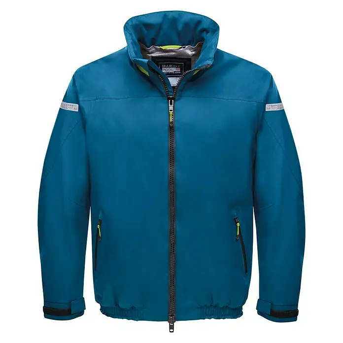 Marinepool Multifunktionsjacke Cardiff - XXL, Herren, Steel - Blaue Marine Pool Jacke mit Reißverschluss und Reflektoren für den Segelsport.