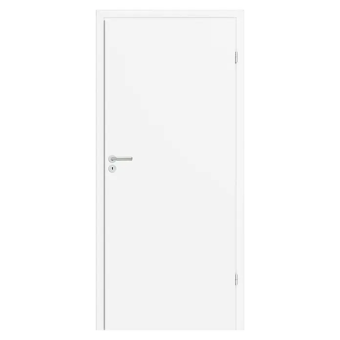 Classen PL Zimmertür - 735 x 1.985 mm, DIN Anschlag: Rechts, Monari Weiß, Wabe - Eine elegante weiße Tür mit einem modernen Türgriff. Die Tür bietet eine schlichte und zeitlose Ästhetik für jeden Innenraum.