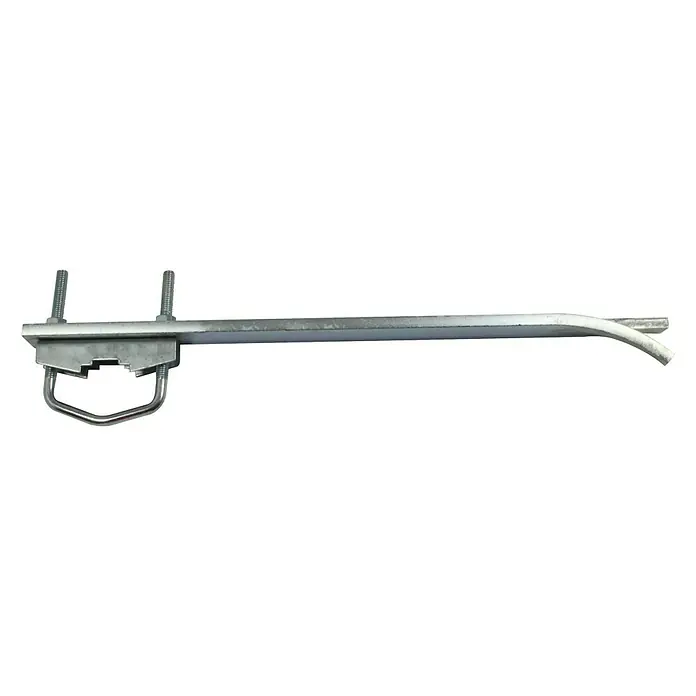 Metronic Brida de fijación empotramiento para pared - 40 x 3 x 45 cm, Metal - La imagen muestra un soporte de antena, un componente de acero galvanizado duradero para una fijación segura de la antena. Perfecto para instalaciones fiables.