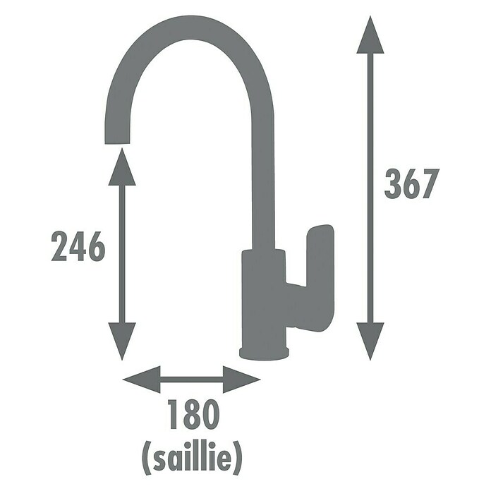 Rousseau Grifo de cocina Milk (Grafito, Mate, Permite ahorrar agua)