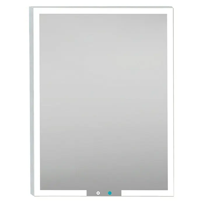 Camargue Espejo con luz Yves - An x Al: 60 x 80 cm - Espejo de baño LED iluminado con un aspecto moderno e interruptores táctiles prácticos para un ambiente agradable en el baño.
