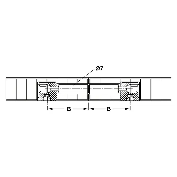 Häfele Perno doble - Dimensión de taladrado: 34 mm - Vista detallada de un dibujo técnico de un componente mecánico con etiquetas.