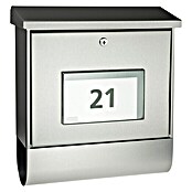 Burg-Wächter Briefkasten-Set Malaga (L x B x H: 115 x 377 x 420 mm, Verzinktes Stahlblech, Silber, Format Einwurf: DIN C4, 332 x 31 mm)