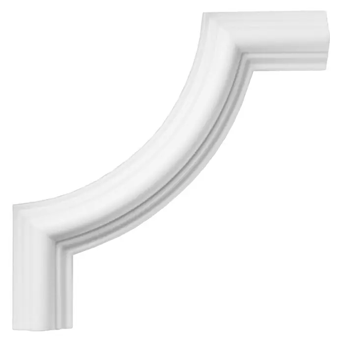 Zierbogen BW 11 - HD Polymer, 4 Stk. - Elegante weiße Eckleiste, ideal zur stilvollen Gestaltung von Innenräumen. Die Zierleiste verleiht jedem Raum eine edle Note durch ihre Form.