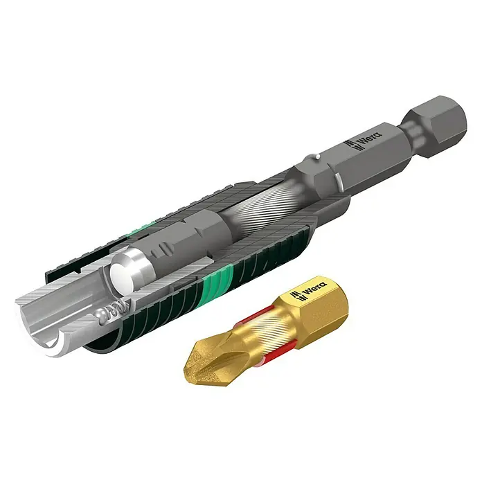 Wera Premium Plus Diamant-Bit 851/1 BDC - PH 1, 25 mm - Die Wera Bit-Scheck Zyklop Mini 1 mit Schnellwechselfutter, kompakt und ideal für Schraubarbeiten in beengten Bauräumen.