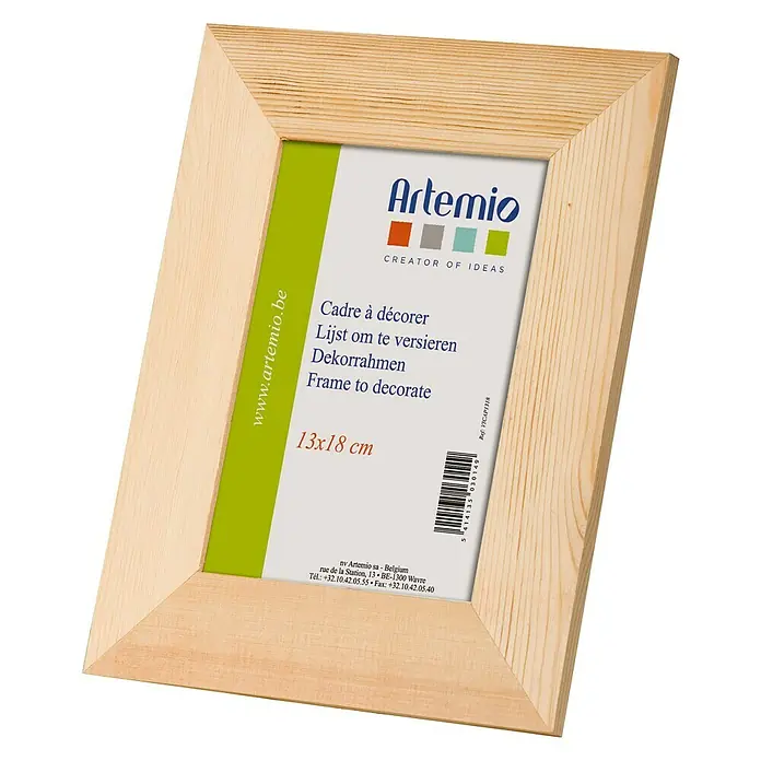 Artemio Marco para fotos Plano - Marrón, 26 x 21 cm, Madera - Este marco de fotos de madera clara de 13x18 cm es ideal para hacer manualidades y decorar fotos e imágenes.