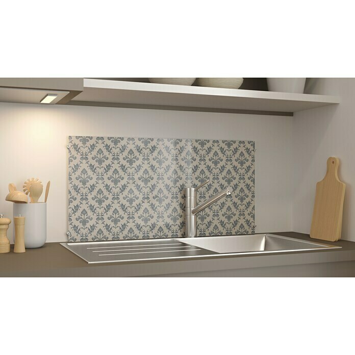 CUCINE Küchenrückwand (Retrolook, 80 x 40 cm, Stärke: 6 mm, Einscheibensicherheitsglas (ESG))