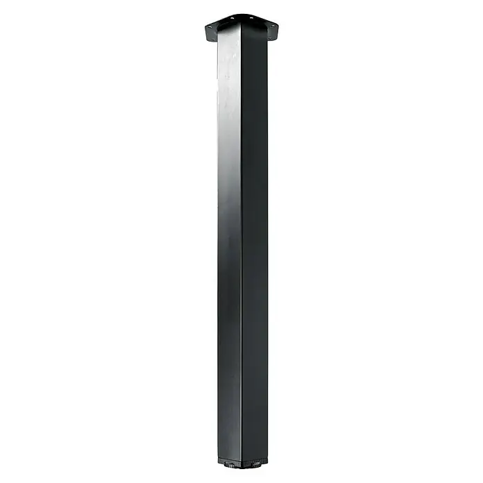 Hettich Möbelfuß Arba - L x B x H: 6 x 6 x 70 cm, Traglast: 100 kg, Stahl, Schwarz - Schwarzes, quadratisches Tischbein mit einer quadratischen Platte zur Befestigung an einer Tischplatte für einen modernen Look.