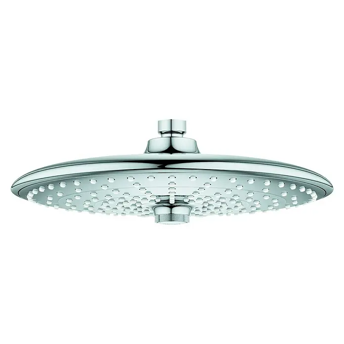 Grohe Euphoria 260 Kopfbrause - Durchmesser: 26 cm, 9,5 l/min, Anzahl Funktionen: 3 Stk., Chrom - Abgebildeter, runder Duschkopf in Chrom-Optik mit vielen kleinen Wasserdüsen für ein angenehmes Duscherlebnis.