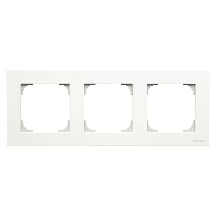 Niessen Sky Marco - Blanco, Modelo de mecanismos: x 3, Plástico - Marco triple blanco para interruptores/enchufes eléctricos.