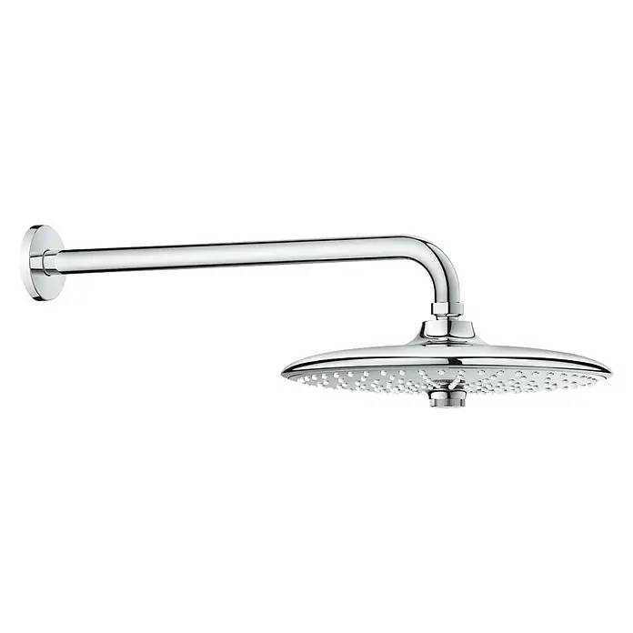 Grohe Euphoria 260 Kopfbrausen-Set - Durchmesser: 26 cm, 9,5 l/min, Wandmontage, Chrom - Eine elegante, verchromte Regendusche mit Wandarm für ein luxuriöses Duscherlebnis. Die perfekte Ergänzung für jedes moderne Badezimmer.
