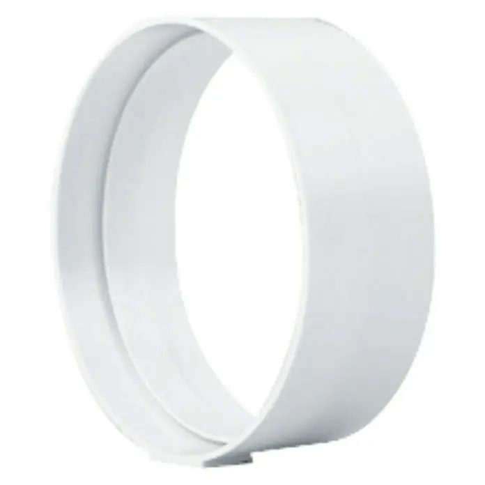 Empalme para tubo redondo Tubpla - 100 mm, Blanco - Conector de tubo de plástico blanco para sistemas de ventilación. Fácil instalación para una conexión segura entre tuberías.