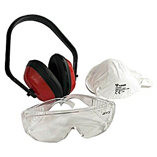 Auriculares de protección con mascarilla y gafas (3 pzs.)