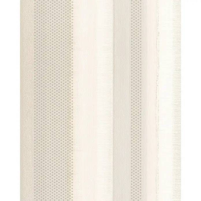 Marburg Casual Vliestapete Punkte und Streifen - Beige/Braun, Streifen, 10,05 x 0,53 m - Beige Tapete mit Streifen und Punktmuster, die eine subtile Textur und ein elegantes Design für moderne Innenräume bietet.