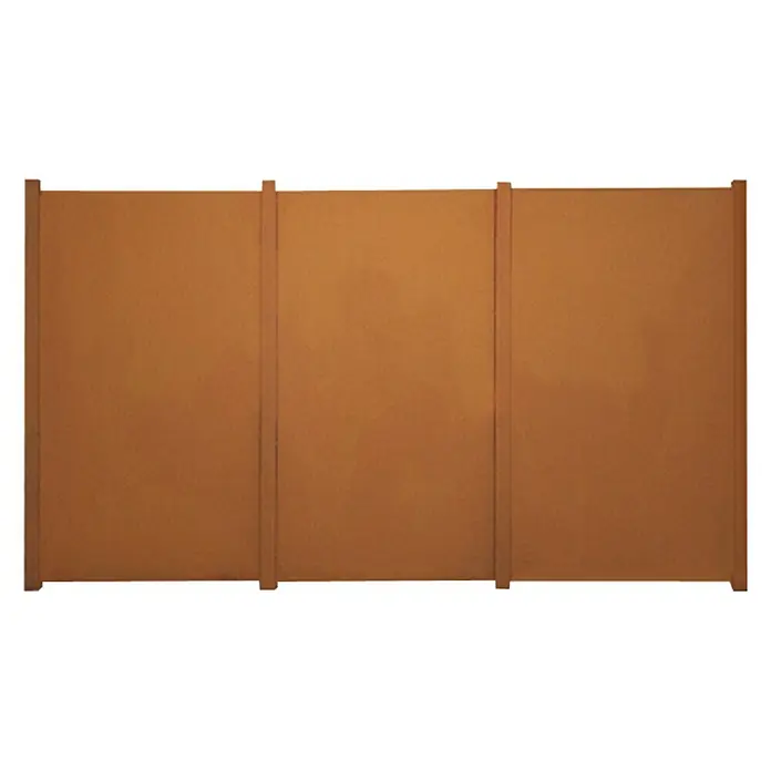 Jabo-Design Sichtschutzelement Set - Edelrost - Abbildung einer braunen Sichtschutzwand aus Holz, die Privatsphäre und Windschutz für den Außenbereich bietet.