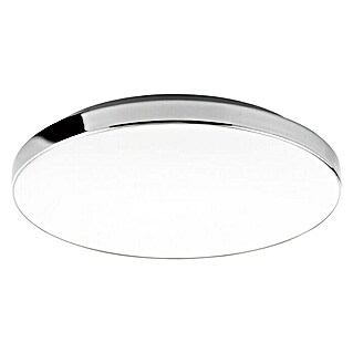 Briloner Led-plafondlamp, rond (Ø x h: 35,5 x 6,5 cm, Chroom, Neutraal wit)