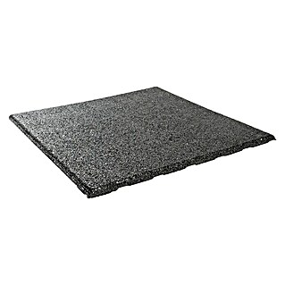 Terrastegel Rubber (500 mm x 500 mm x 2,5 cm, Zwart)