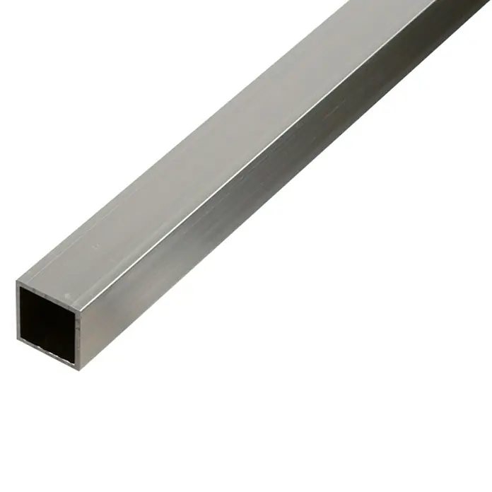 Alberts Tubo de forma cuadrada - 1.000 x 10 x 10 mm, Espesor: 1 mm, Acero inoxidable, Plateado - Tubo cuadrado de aluminio: Perfil robusto para construcción y marcos, ideal para aplicaciones versátiles en interiores y exteriores.
