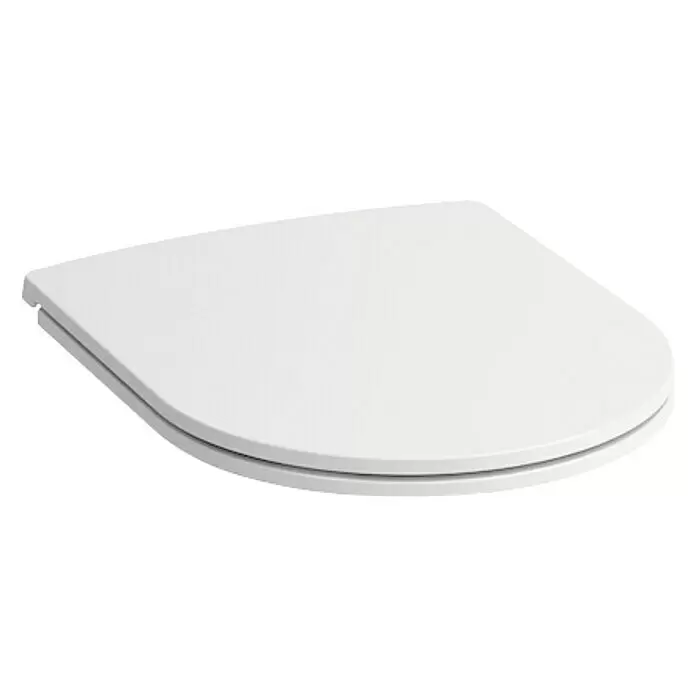 Laufen Tapa de WC Laufen Pro - Duroplast, Blanco, Con caída amortiguada, L x An x Al: 44,5 x 37 x 4,5 cm - Tapa de inodoro blanca en forma de D.