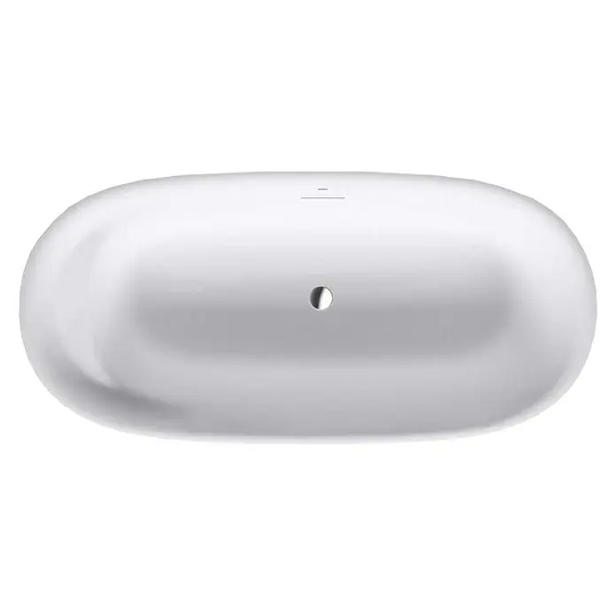 Duravit Cape Cod Freistehende Badewanne - L x B: 185,5 x 88,5 cm, Mineralguss, Weiß - Top-Ansicht einer freistehenden, ovalen Badewanne in Weiß, die ein elegantes und modernes Design für Ihr Badezimmer bietet.