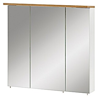 Schildmeyer Padua LED-Spiegelschrank (B x H: 70,5 x 72,3 cm, Mit Beleuchtung, Holz, Weiß/Eiche)