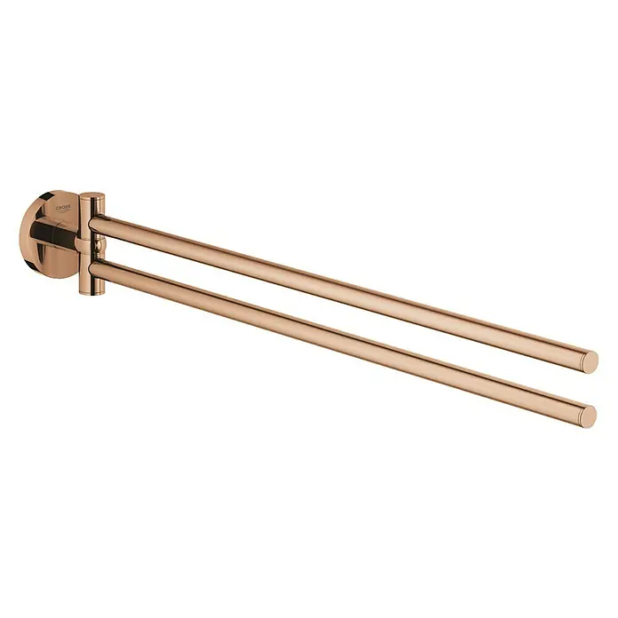 Grohe Essentials Handtuchhalter - 2-armig, Warm Sunset, Glänzend - Elegante, roségoldene Grohe Essentials Handtuchstange mit zwei Armen zur stilvollen Badgestaltung.