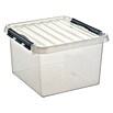 Sunware Aufbewahrungsbox (L x B x H: 40 x 40 x 26 cm, Kunststoff, Transparent, Farbe Griff: Schwarz)